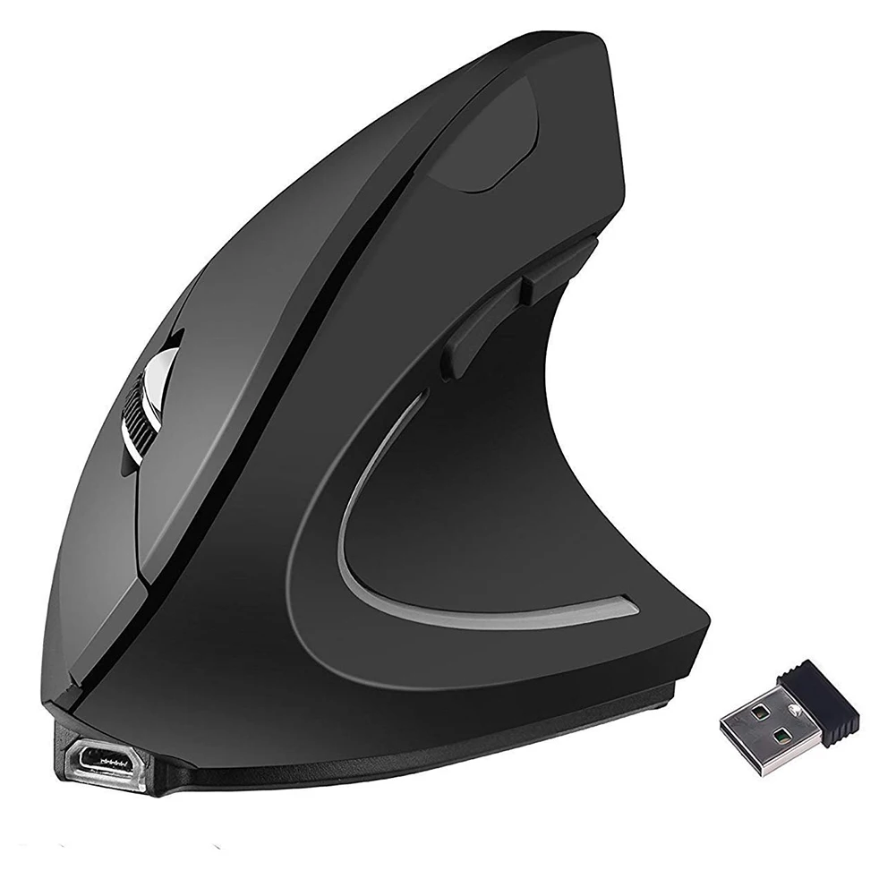 

2.4G Vertical Mouse Ergonomic Optical For Laptop Gaming PC Plug And Play Wireless 5D Fashion USB Charging Bluetooth Comfortable