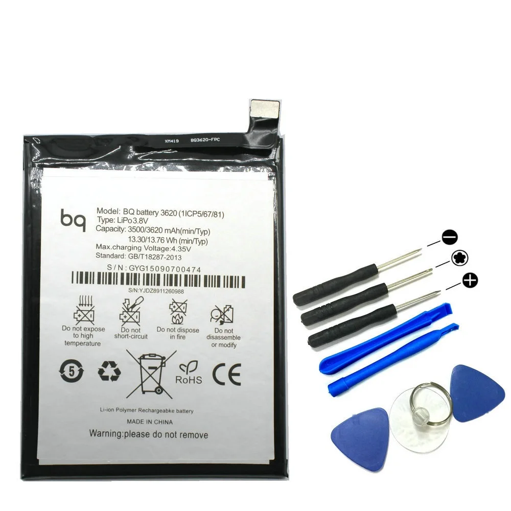 

Original New High Quality 3620 3500mAh battery & repair tools For BQ Aquaris M5.5 phone