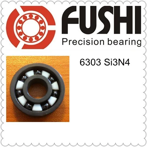 1PC 6303  Full Ceramic Si3N4 17x47x14 17mm/47mm/14mm Si3N4 Ceramic Ball Bearing