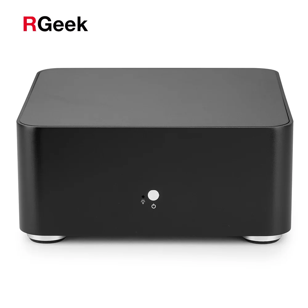 RGEEK Mini ITX компьютерный ПК чехол s Mini настольный HTPC алюминиевый компьютерный чехол Шасси Мини ПК чехол с 200 Вт блок питания