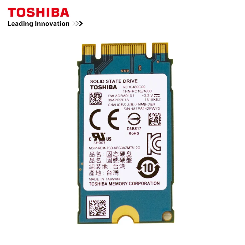 Оригинальный Внутренний твердотельный накопитель TOSHIBA NVMe 120 ГБ M.2 2242 PCIe 3 0*2 SSD 1350