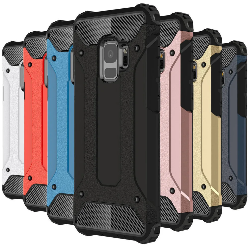 

Hybrid Rugged Armor Case Bumper Cover For Samsung Galaxy S6 S7 S8 S9 Plus PC + TPU Shockproof Bumper Case For iphone s6 s7 edge