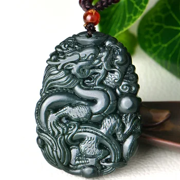 

Hetian Qing yu zodiac pendant carving pendant this life-old jade-pei belongs to the phase dragon pendant