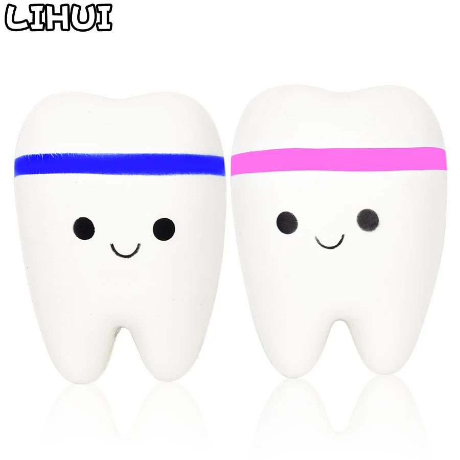 

Teeth Kawaii Squishy Toys for Children Funny Slow Rising Soft Squeeze Squishi Anti Stress Toy Cute Stretchy Squishies Toy Gift