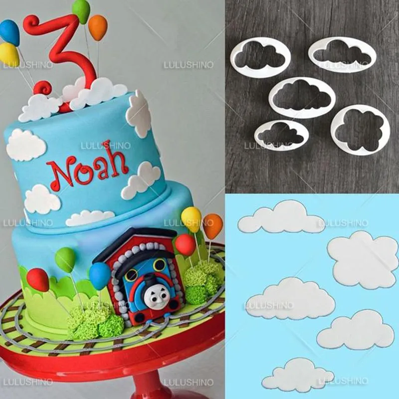 Yueyue Sugarcraft Фондант Cutter 5 шт. облако пластиковые торт/Cookie/buscuit резак Плесень торт