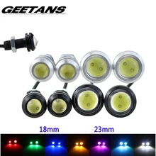 GEETANS 1pcs Daytime Running Lights Source Backup Reversing Parking Signal Lamp Waterproof 18-23mm black/sliver Led Eagle Eye DI