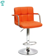 94497 Barneo N-69 эко-кожа кухонный барный стул с мягким сиденьем на газ-лифте стул оранжевый стул высокий стул для барной стойки мебель для кухни кресло для нейл бара в Казахстан по России