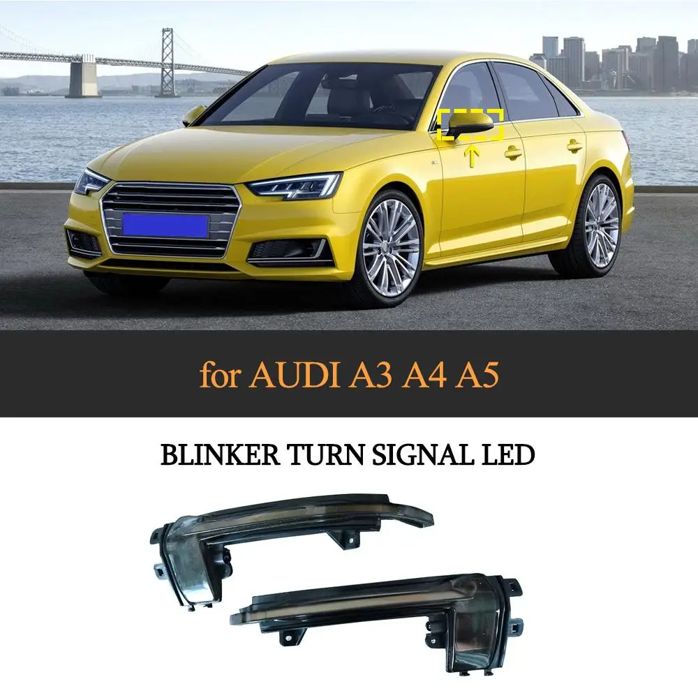 

Car Rearview Mirror Indicator Dynamic Turn Signal LED LightFor Audi A3 S3 8P 10- 2012 A4 S4 RS4 B8 8K B8.5 A5 S5 RS5 2011-2015