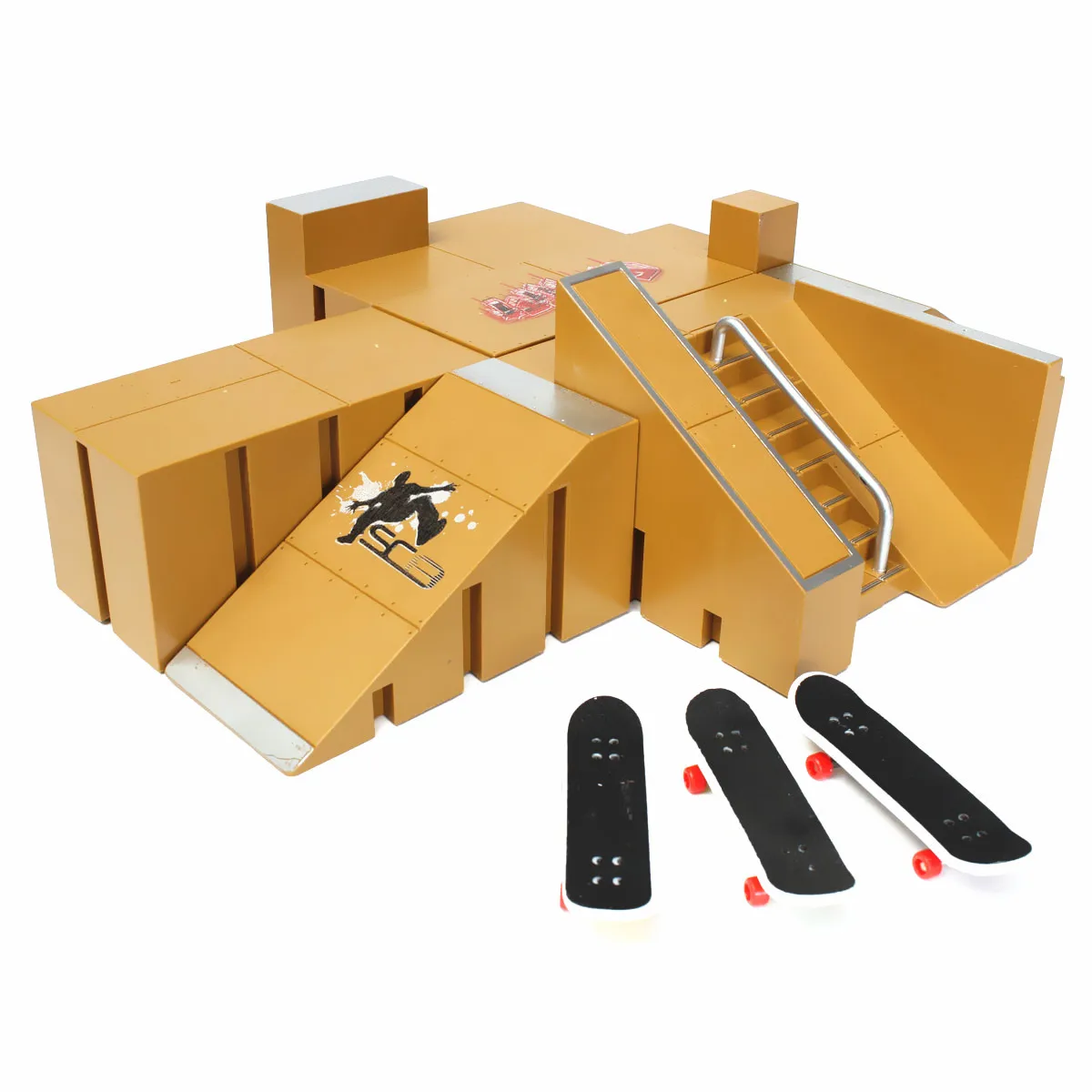

New 3x Fingerboard Finger Board Skate Ramp Table Set Professional Platform Ultimate Parks 92A w/Box For Tech Deck Boarding Toy