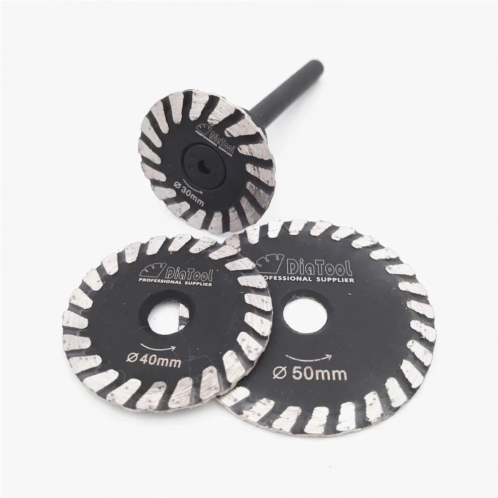 

SHDIATOOL 1pc mini Diamond blade with removable 6mm shank and 2pcs mini blades without removable 6mm shank Diamond Caving blade