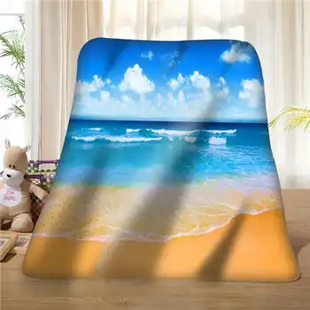 

Custom Emerald-sea-and-white-beach (1) Blanket Soft Fleece DIY Your Picture Decoration Bedroom Sofa Multi Size#929-02-001-59