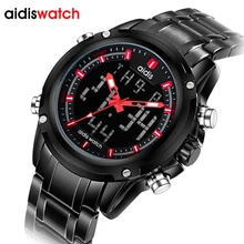 Luxury Brand Men Sports Watches waterproof LED Digital Quartz Full Stainless Steel Military Male Watch for