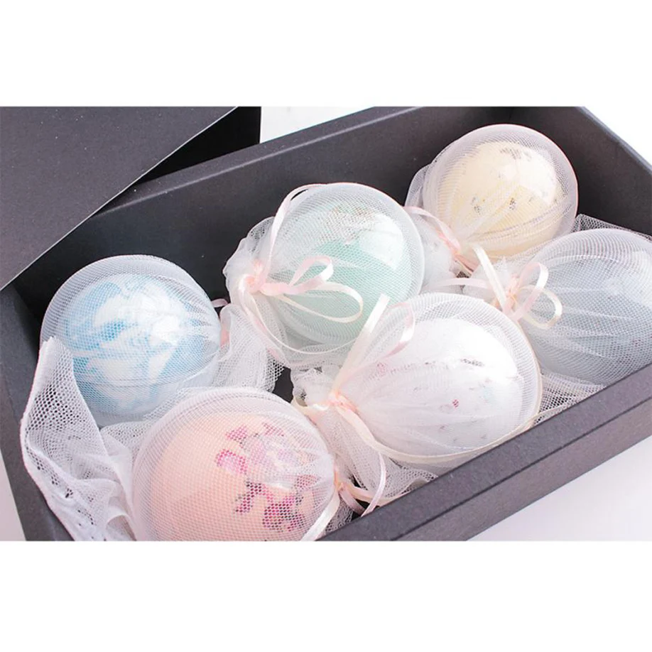 

New High Quality Round Pattern Bath Ball Deep Sea Bath Salt Body Essential Oil Bath Ball Natural Bubble Bath Bombs Ball 5 Flavor