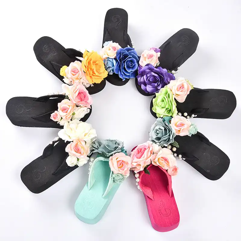 flip flops with flowers on them