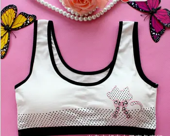 

2017 new Girls underwear cotton without rims bra student development h small vest type bra to cover BB111