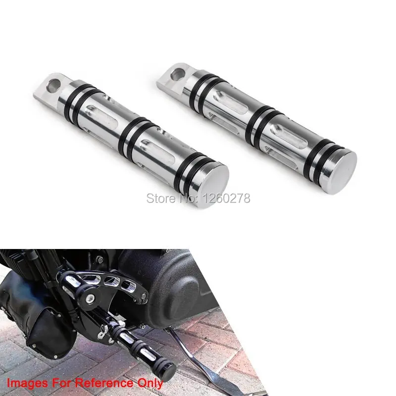Motorcycle Silver Aluminum Edge Cut Foot Pegs For Harley Davison Touring Sportster Dyna Softail New