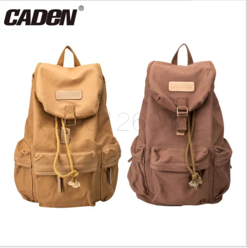 

CADeN Camera Bag Khaki Backpacks Canvas Lens Camera Photo Video Bags Waterproof With Rain Cover For Canon Nikon Pentex DSLR