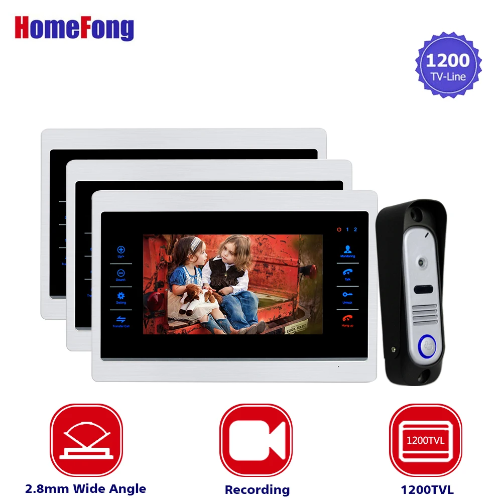 

Homefong Video Door Phone Video Intercom System 100 Degree Viewing Angle Door-Eye Outdoor Doorbell With camera 1200TVL HD IR