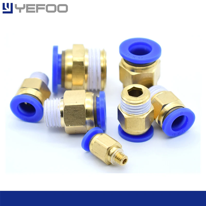 10Pcs/Lot Thread Straight Throught Fitting PC Series Quick Connector