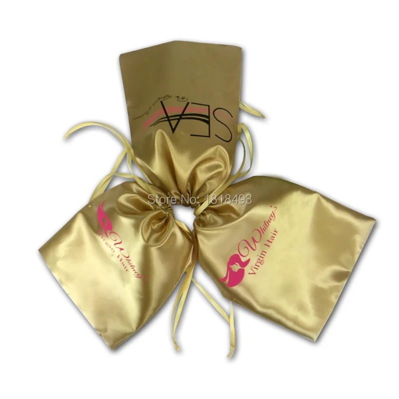 Custom Women Extension Hair Satin Packing Bag/virgin Hair Package Bag