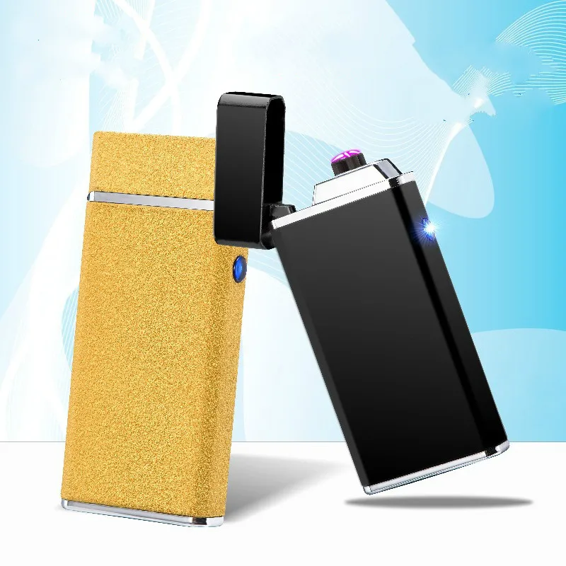 

Metal Windproof Electronic Lighter Double Arc Usb Charging Electric Plasma Pulse for Smke Pipe Cigarette Cigar Hookah Shisha