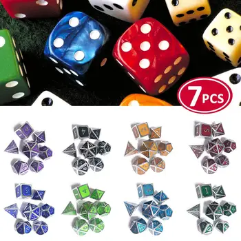 

7pcs/set Creative RPG Dice D&D Metal Dice For Dungeons & Dragons