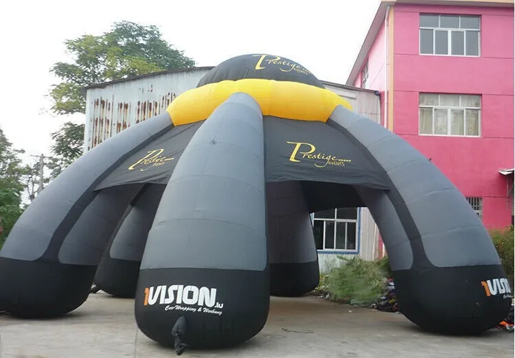 Бесплатный воздуходувка! Большая серая надувная палатка с логотипом
