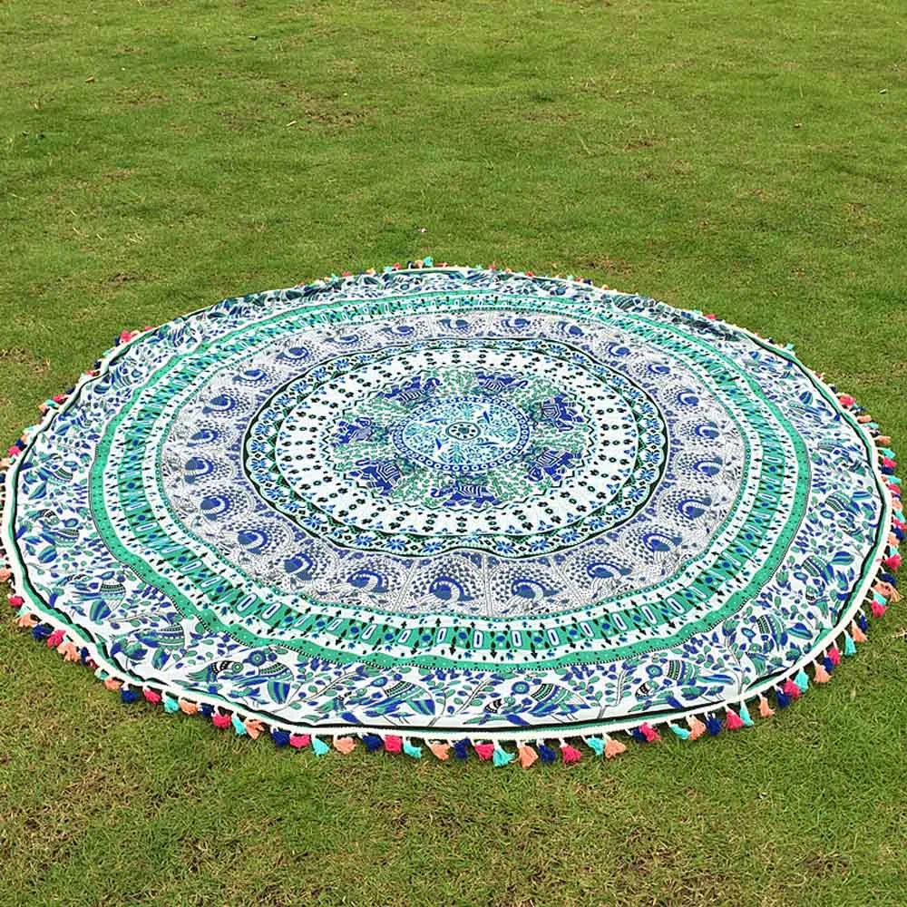 Round cloth indian Beach Throw Roundie Mandala Towel Hot sale Serviette Ronde Toalla Playa Circle Towels table 30 | Дом и сад
