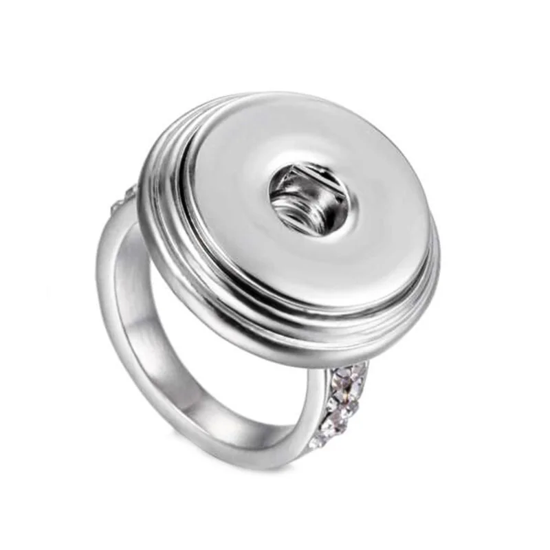 1pcs /Lot 18MM Snap Jewelry Snap Rings Adjustable Vintage Metal Flower