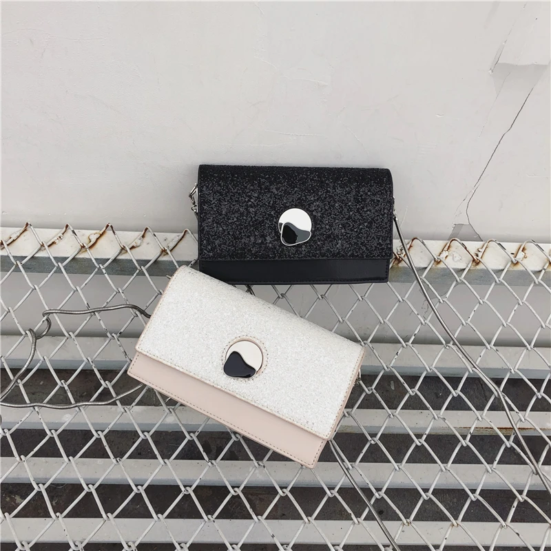 

Sequined Small Square Bag New 2019 Fashion Chain Single Shoulder Bag Crossbody Bag On The Newly Small Bag Woman Bag Wholesale