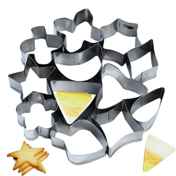 

12Pcs/Set Stainless Steel Cake Tool Baking Mold 3D Pastry Cookie Cutters Floral Cutter Shape Baking Mould Kitchen Supplies