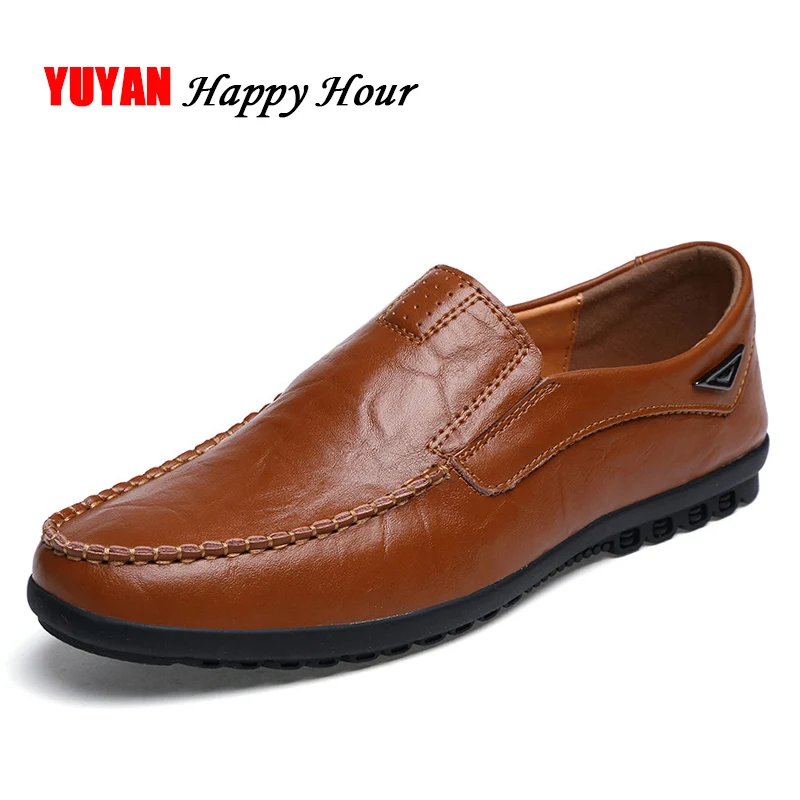

New 2019 Genuine Leather Shoes Men Loafers Soft Cowhide Men's Casual Shoes Male Brand Footwear ZHK183