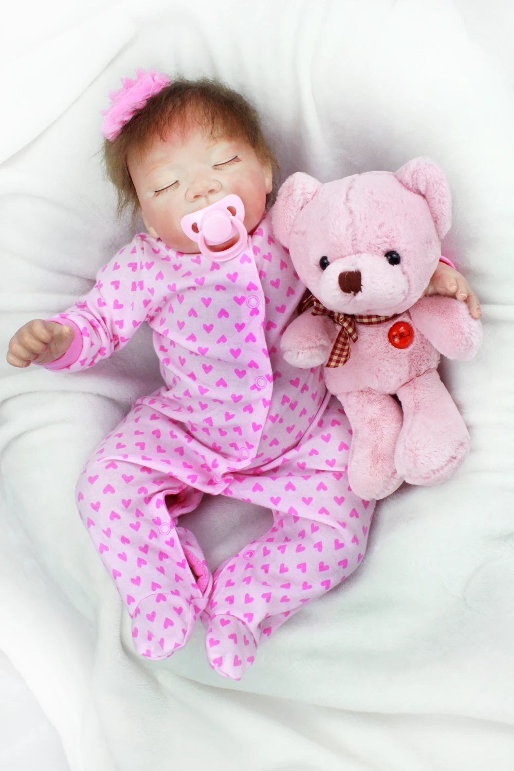

Pursue 20"/50 cm Pink Newborn Baby Alive Doll Reborn Silicone Baby Girl Dolls for Children Girl Boy House Play Bedtime Doll Toys