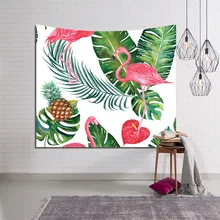 

Tropical Flamingo Wall Hanging Tapestry Tropical Curtain for Living Room Bedspread Sheet Summer beach Wedding background
