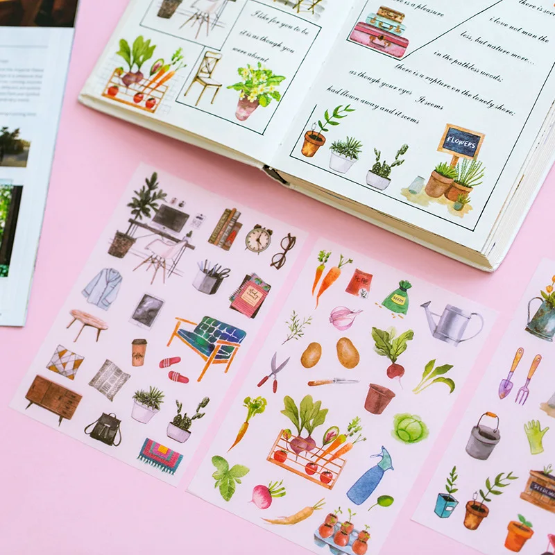 

"Joy Time" Pack of 6 Scrapbooking Stickers Card Making Photo Album DIY Decoration Stickers