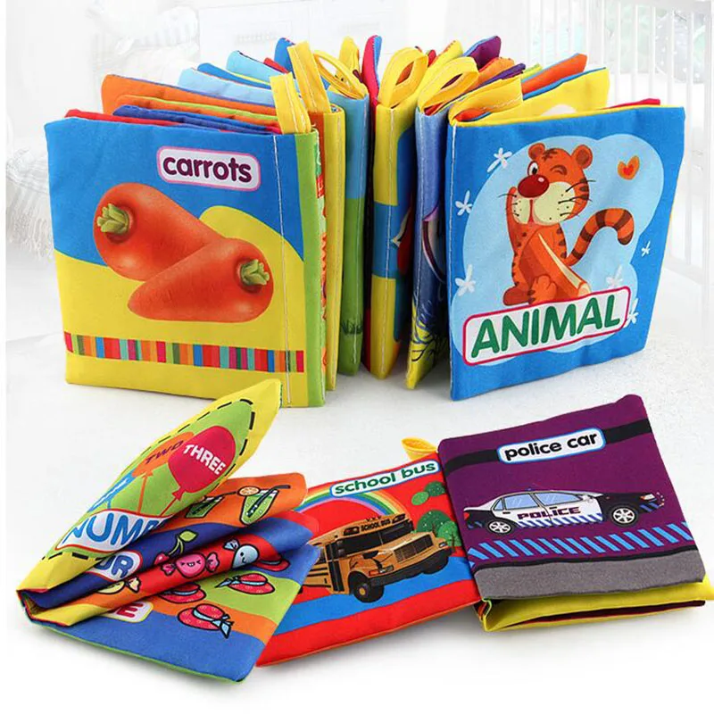 

Baby Toy 0-12 Months Soft Cloth Book Newborn Crib Rattles Development Educational Toy Infant Learning Cognize Quiet Book 25