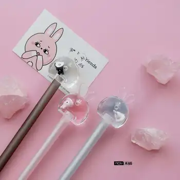 

1pcs Gel Pens Cartoon Kawaii Rabbit black colored gel-inkpens for writing Cute stationery office school supplies 0.5mm