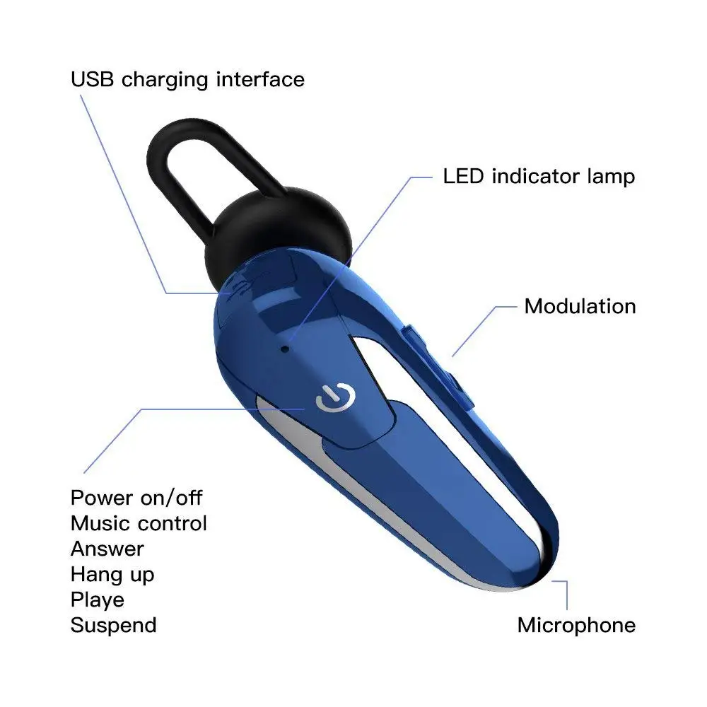 GDLYL Handsfree Business Bluetooth Headphone With Microphone Voice Control Wireless Bluetooth Headset For Drive Noise Cancelling