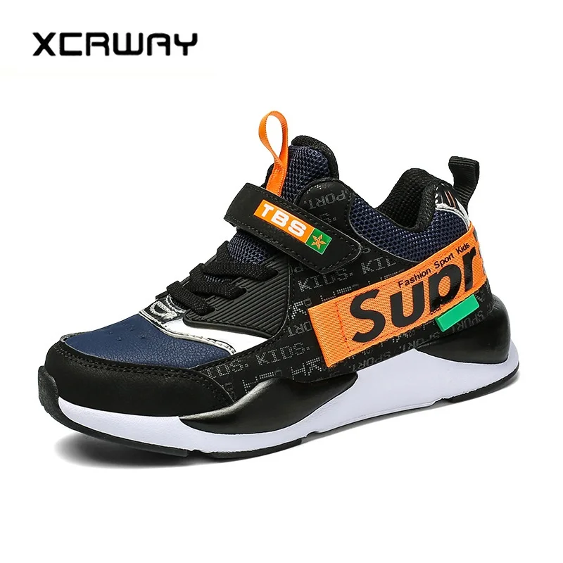 

XCRWAY Children Boy Shoes Letter SUPR Synthetic Breathable Kids Sneakers Big Boy School Sneakers Trainers Boys Footwear 31-40