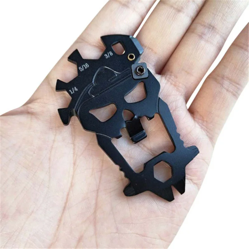 

Mini Outdoors Tools Multi-Tool Keychain Hardcased Black Bottle Opener Screwdrivers