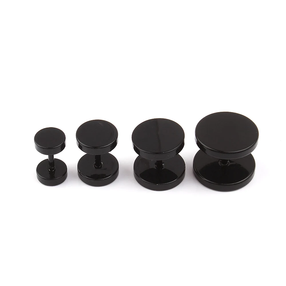 

YYW New Punk Black Stainless Steel Ear Piercing Jewelry Wholesale Barbell 6/8/10mm Ear Stu Earrings Body Jewelry Woman Men
