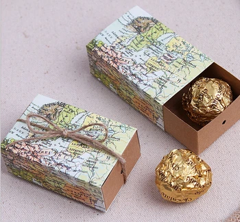 

Free shipping travel around the world paper favor boxes for wedding , 250 pcs /lot , XTH90