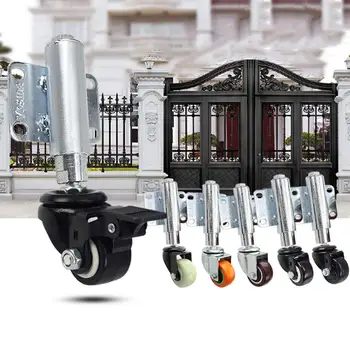 

1Pcs 50mm casters Retractable (60mm) Door Wheel,360 Degree Rubber Roller with Brake/Base Plate (9767mm)