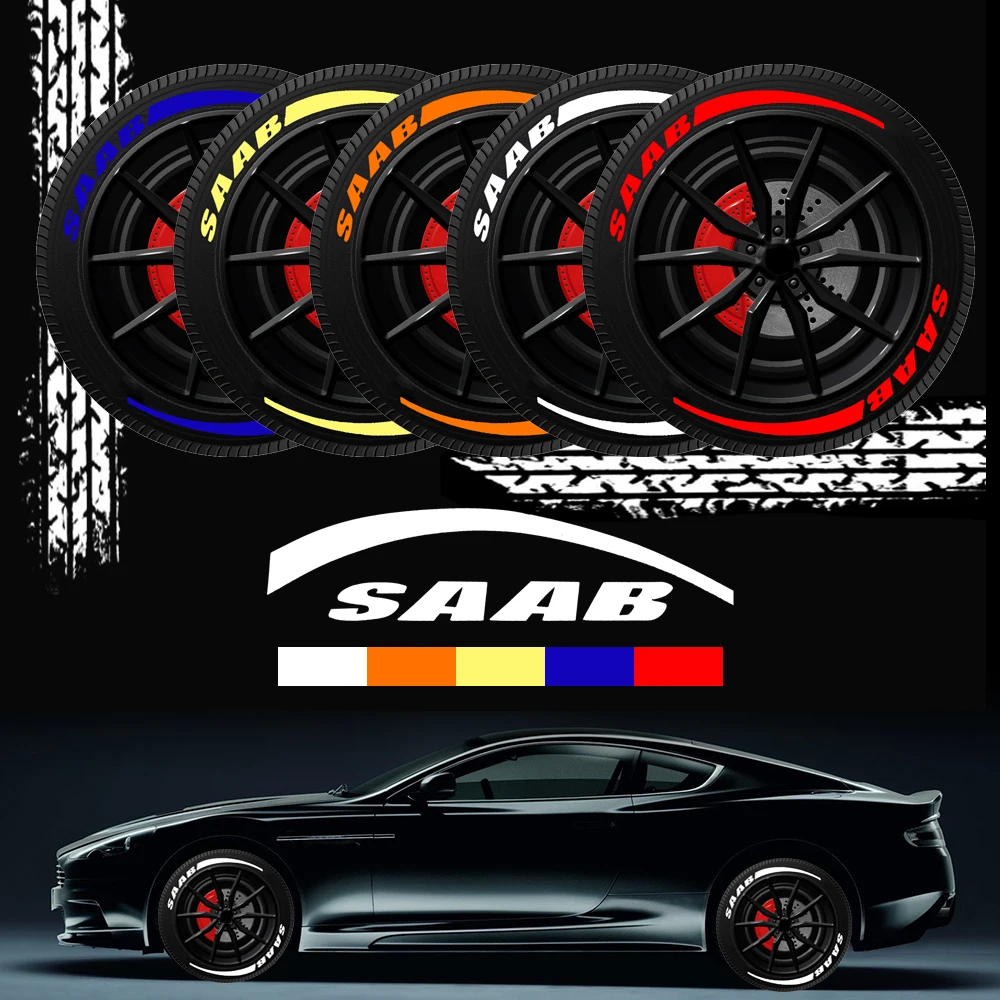 

Car Personality Wheel Center Sticker Tire 3D Sticker English Letter Custom Sticker Suitable For Saab 93 95 Saab 9-3 9-5 900 9000