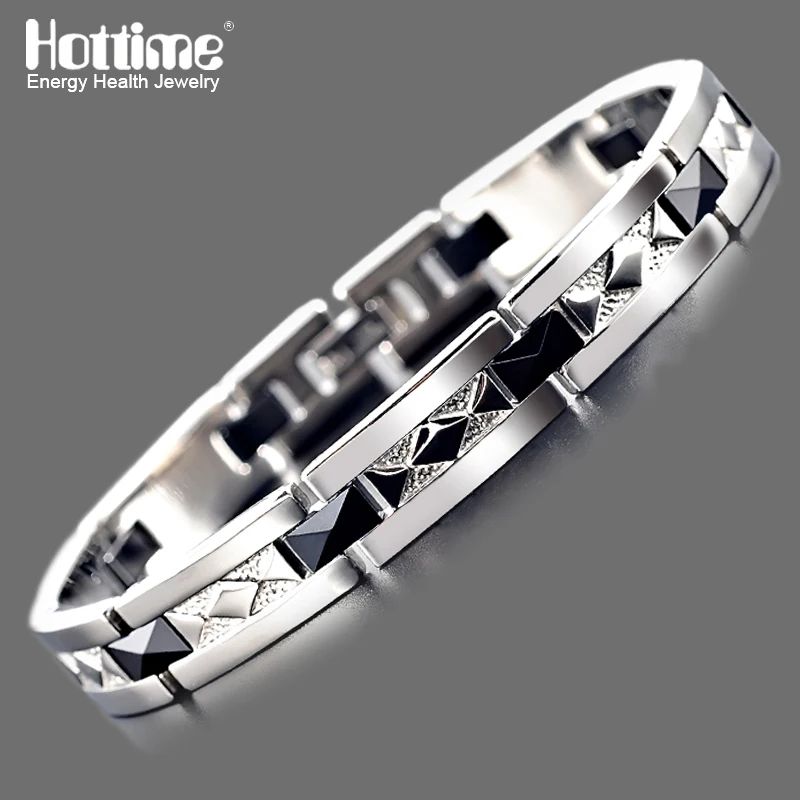 Hottime Fashion Stainless Steel Bracelet Bangle Ceramic Bracelet Black & Silver Bracelet Men's Jewelry 10179 Hottime Fashion Stainless Steel Bracelet Bangle Ceramic Bracelet Black & Silver Bracelet Men's Jewelry 10179