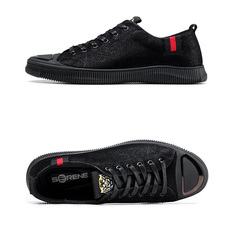 Brand Fashion Shoes Men Tiger 2018 Trending Casual Leather Rubber Sneakers High Top Black Lace Up Hot Sale Mens Shoe (14)