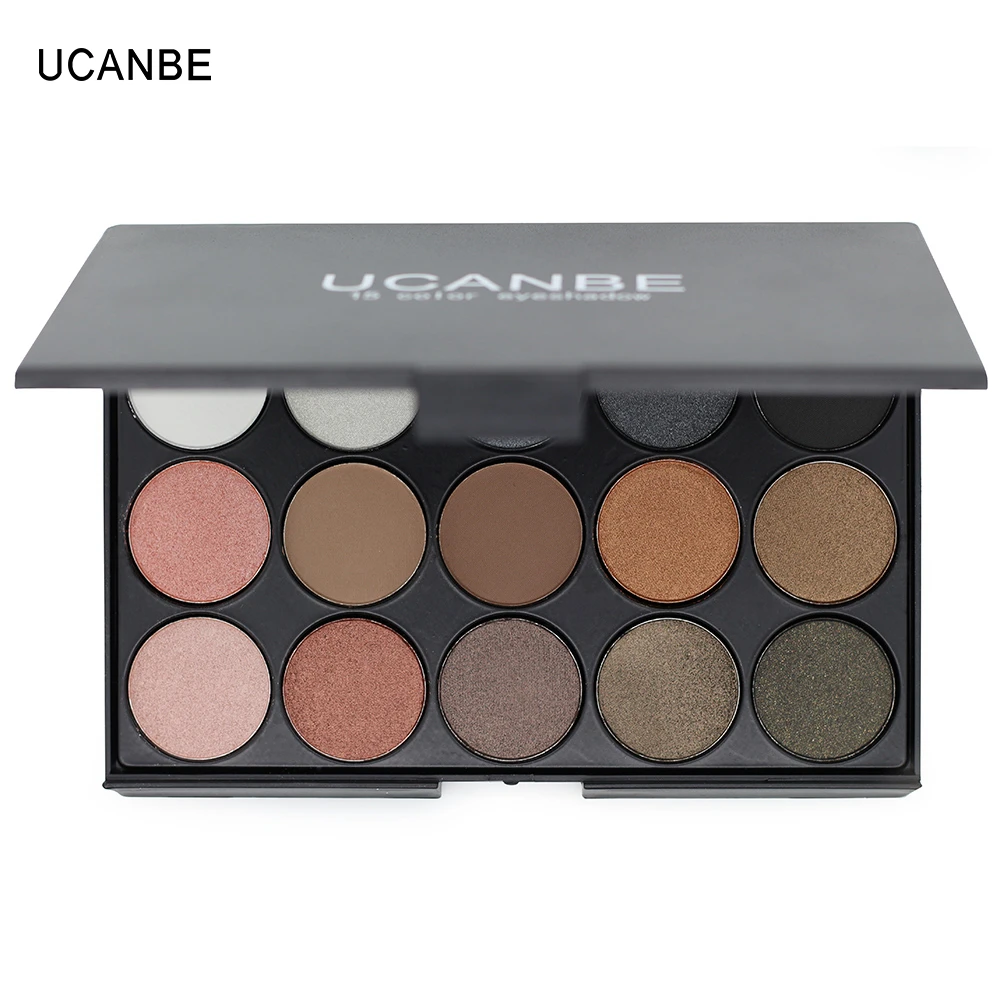 UCANBE-Brand-Eye-Makeup-Set-15-Earth-Color-Matte-Pigment-Eyeshadow-Palette-Cosmetic-Shimmer-Eye-Shadow