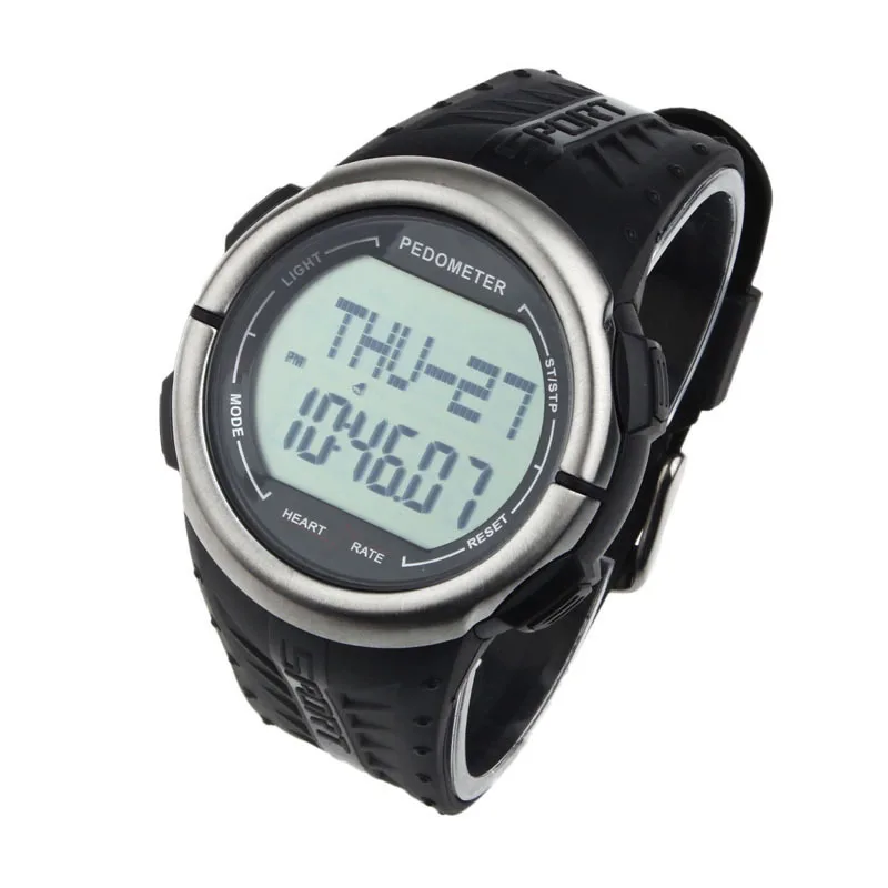 

2018 New Pedometer Calories Counter Wrist Watch Mulitifunction Pulsometer Heart Rate Monitor LED Sport Watch Wholesale Freeship