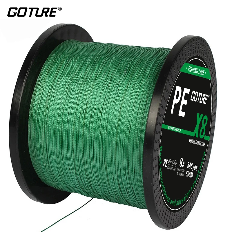 Goture 8 STRANDS 500m PE Braided Fishing Line Super Strong Japan  Multifilament Fishing Line 17 22 30 39 45 51 55 74 87 108LB