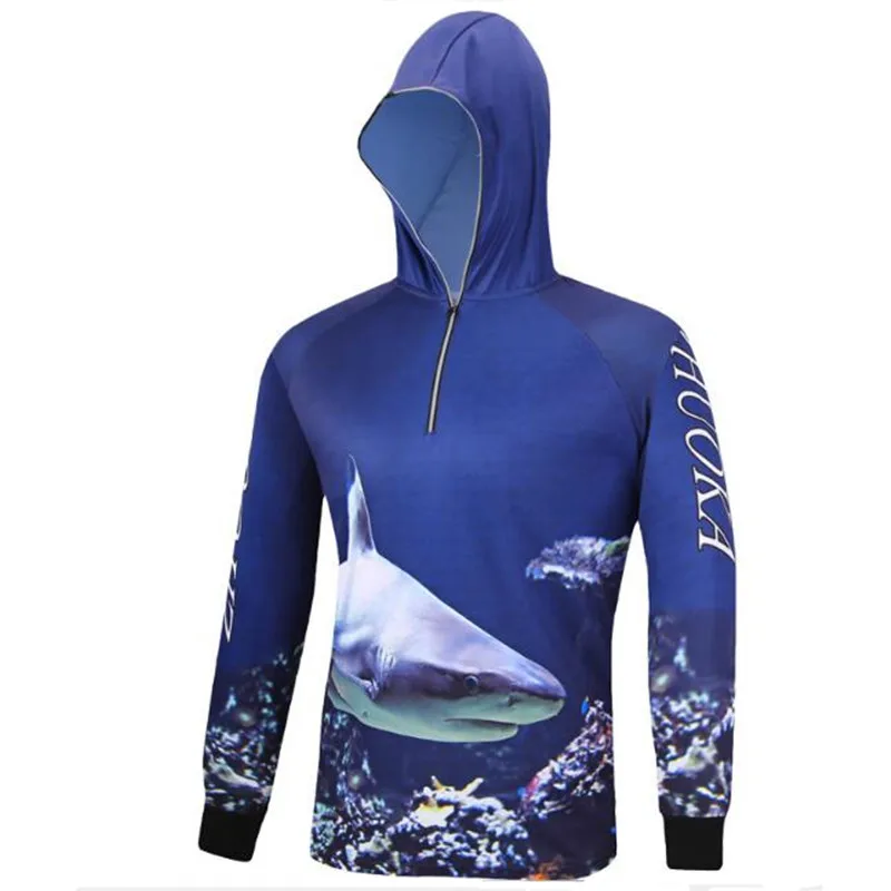 New Outdoor sport mens fishing clothes breathable quick dry Anti UV 40+ Anti-mosquit long sleeve hooded women fishing Shirts - Цвет: Hoodie 15